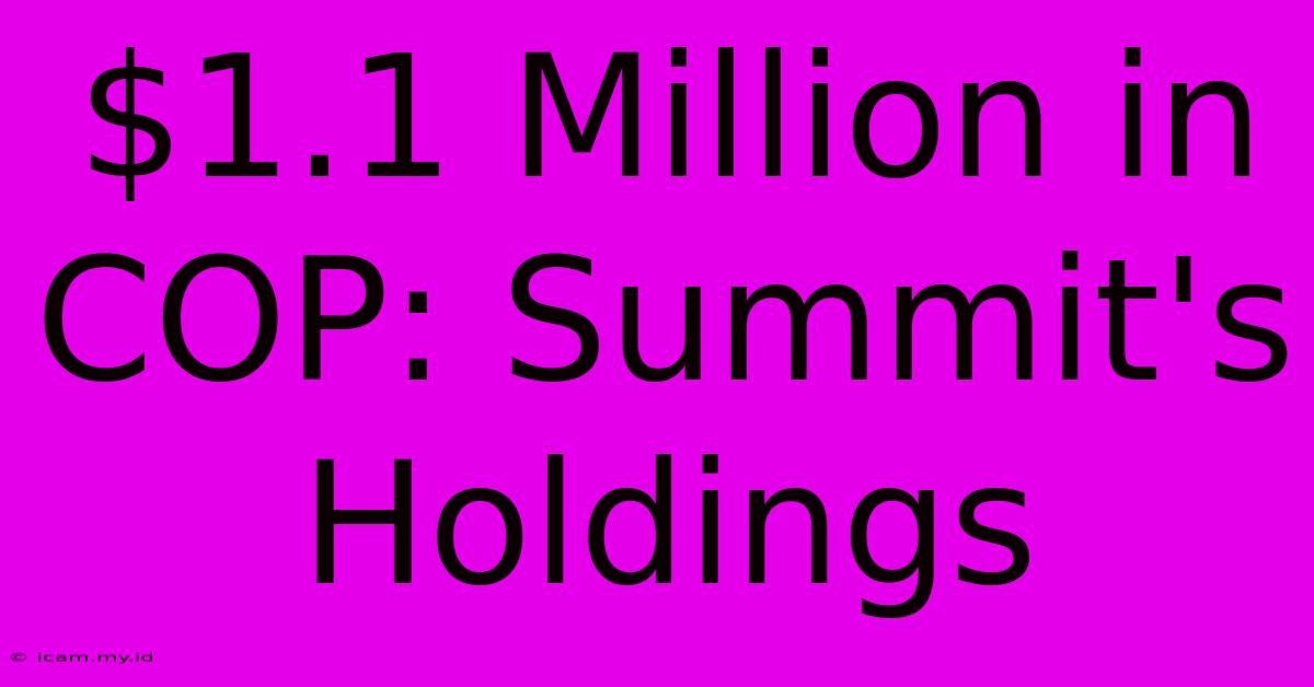 $1.1 Million In COP: Summit's Holdings