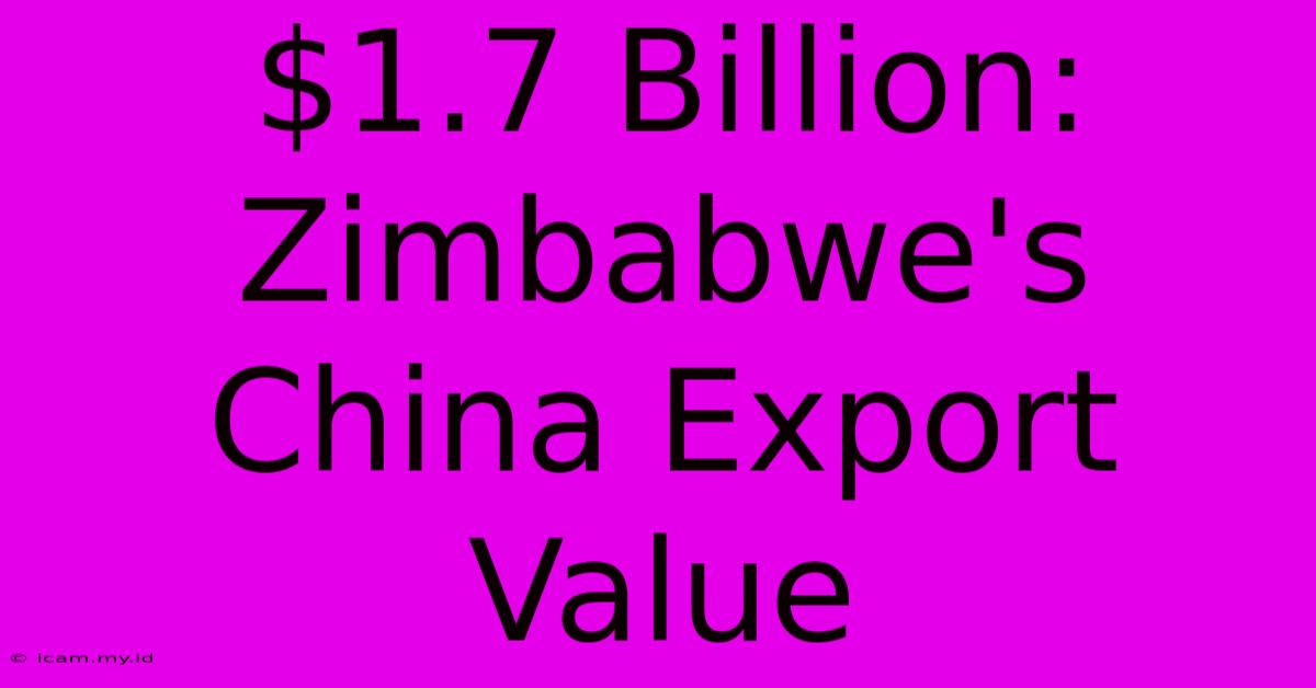 $1.7 Billion: Zimbabwe's China Export Value