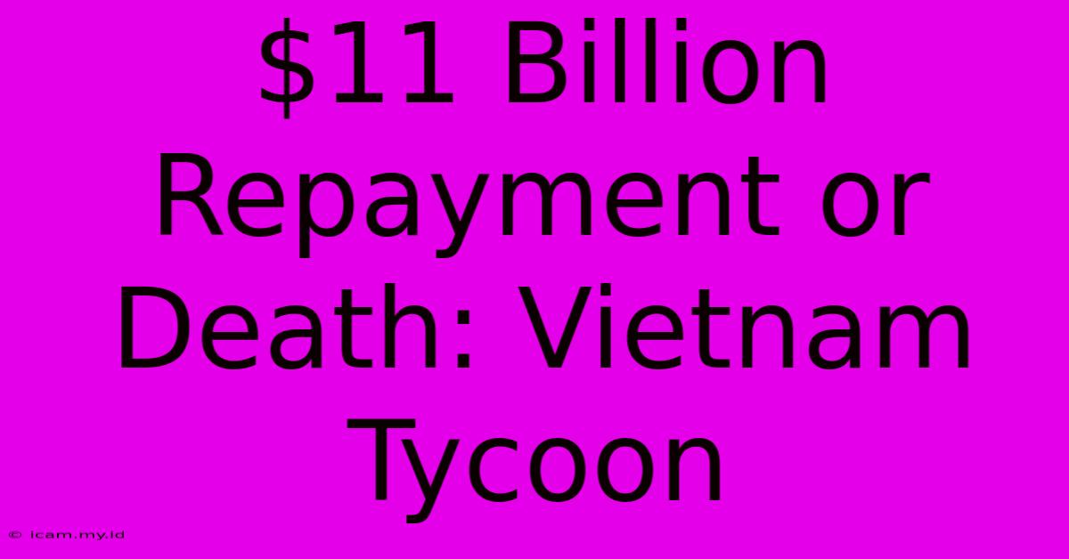 $11 Billion Repayment Or Death: Vietnam Tycoon