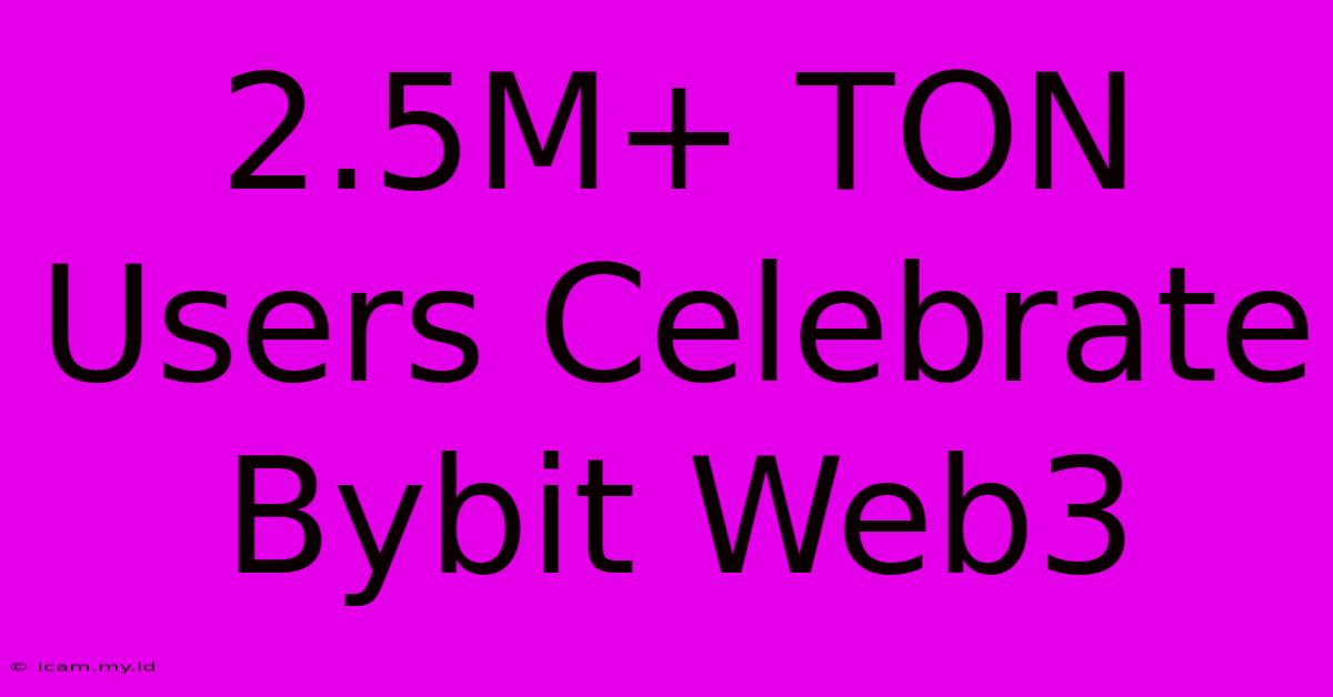 2.5M+ TON Users Celebrate Bybit Web3