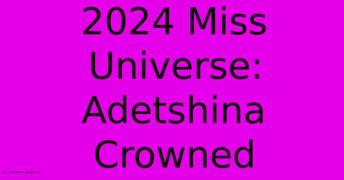 2024 Miss Universe: Adetshina Crowned