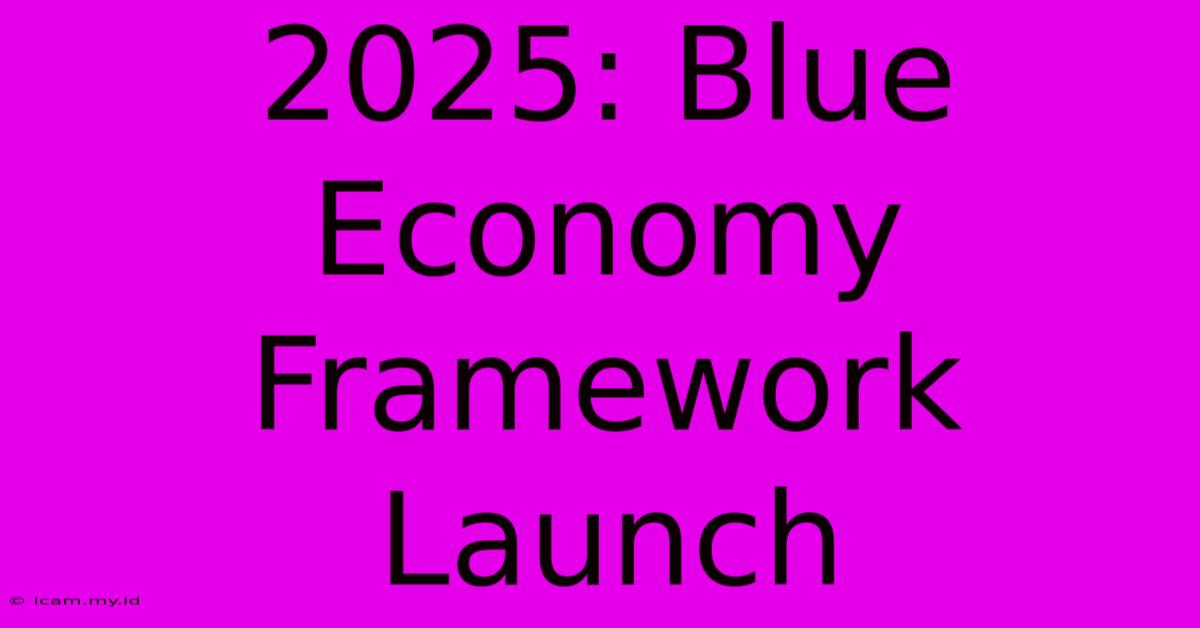 2025: Blue Economy Framework Launch