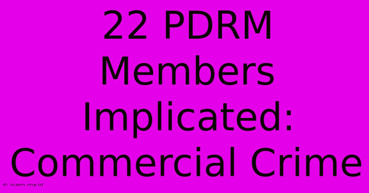 22 PDRM Members Implicated: Commercial Crime