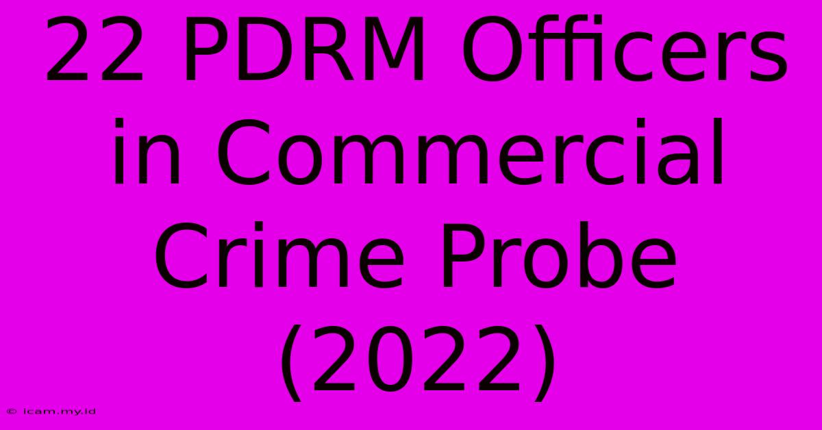 22 PDRM Officers In Commercial Crime Probe (2022)