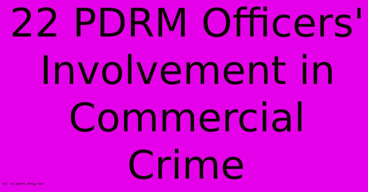 22 PDRM Officers' Involvement In Commercial Crime