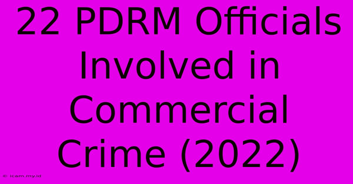 22 PDRM Officials Involved In Commercial Crime (2022)