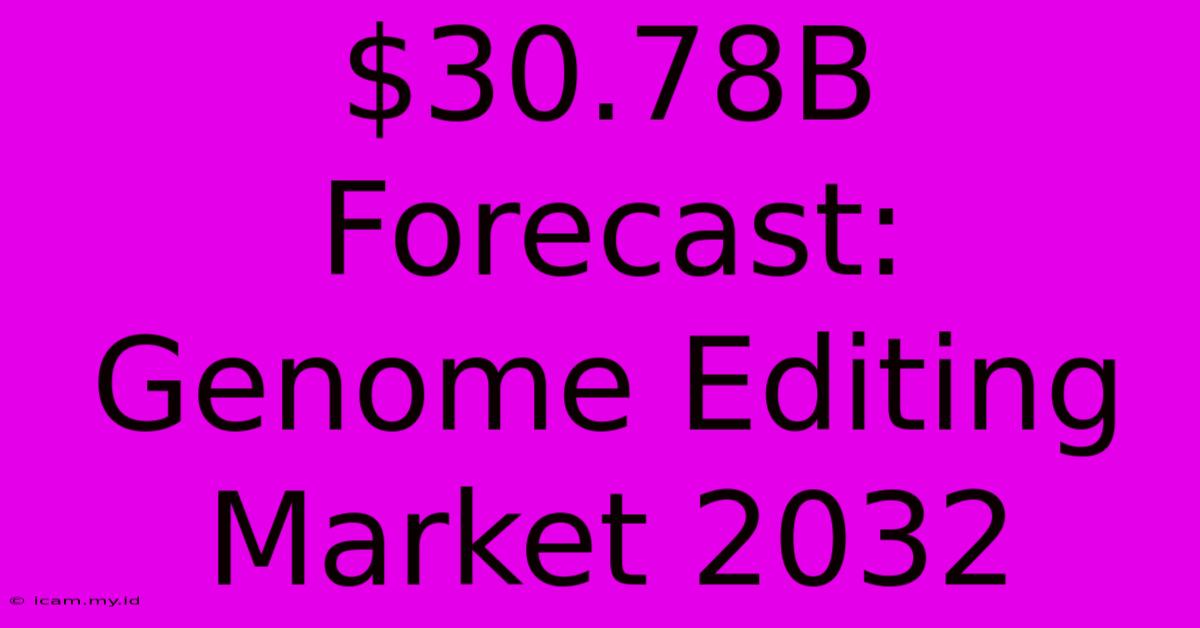 $30.78B Forecast: Genome Editing Market 2032