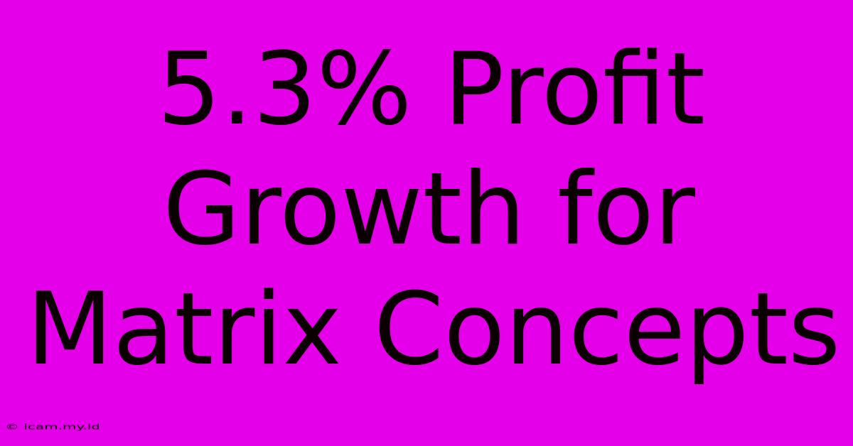 5.3% Profit Growth For Matrix Concepts