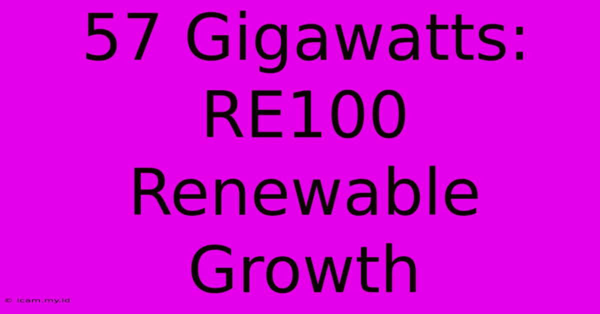 57 Gigawatts: RE100 Renewable Growth