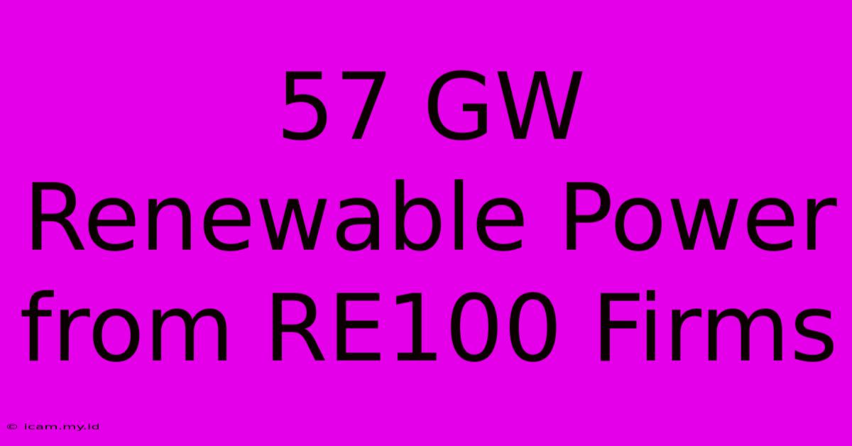 57 GW Renewable Power From RE100 Firms