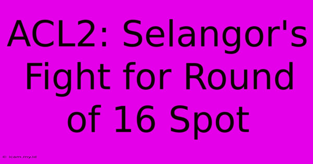 ACL2: Selangor's Fight For Round Of 16 Spot