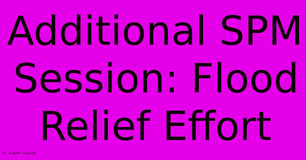 Additional SPM Session: Flood Relief Effort