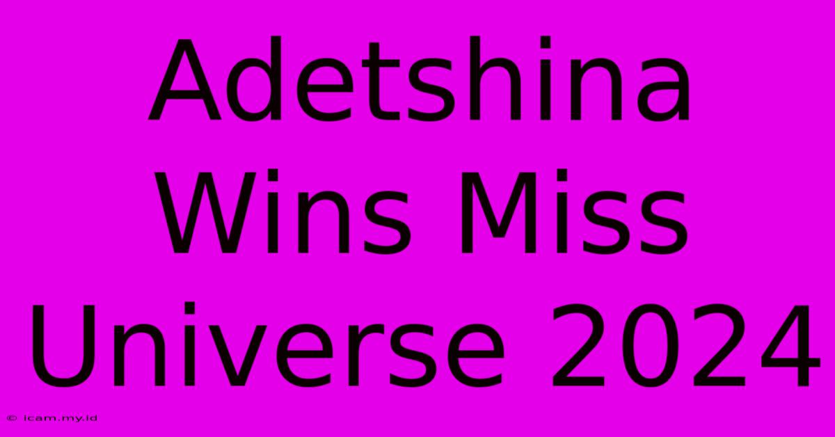 Adetshina Wins Miss Universe 2024