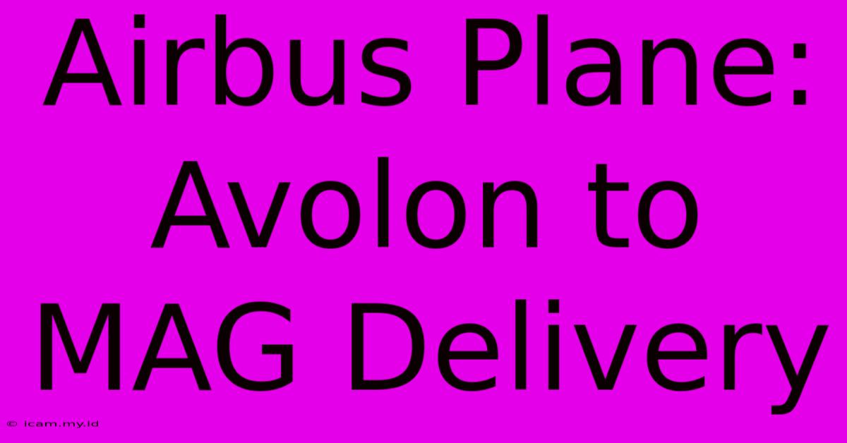 Airbus Plane: Avolon To MAG Delivery