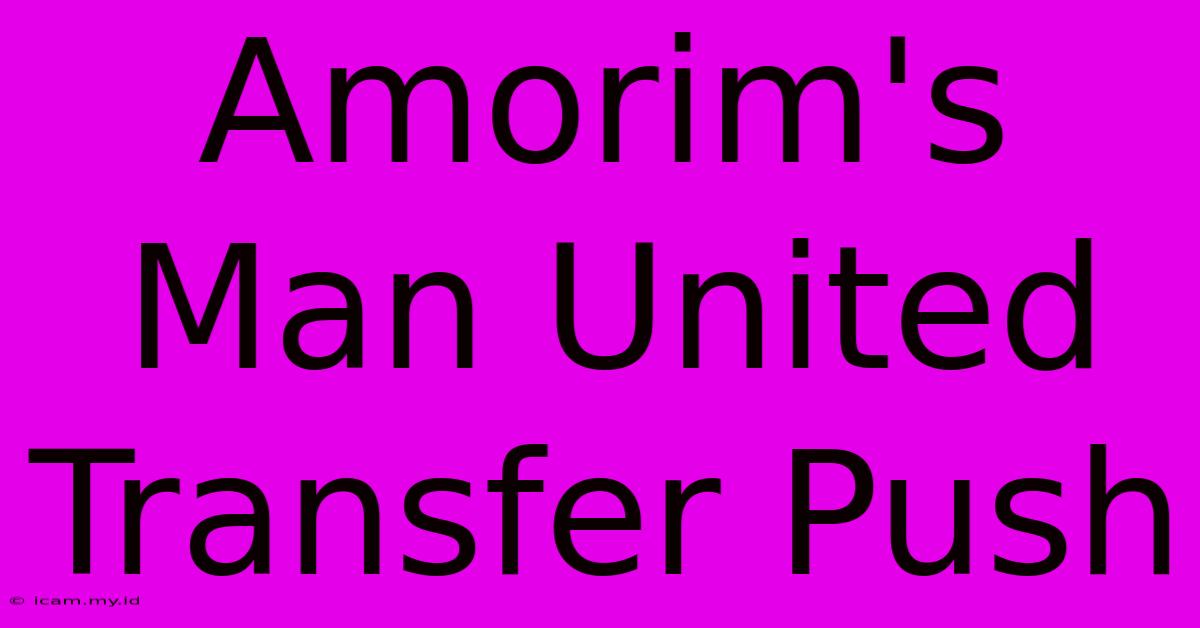 Amorim's Man United Transfer Push