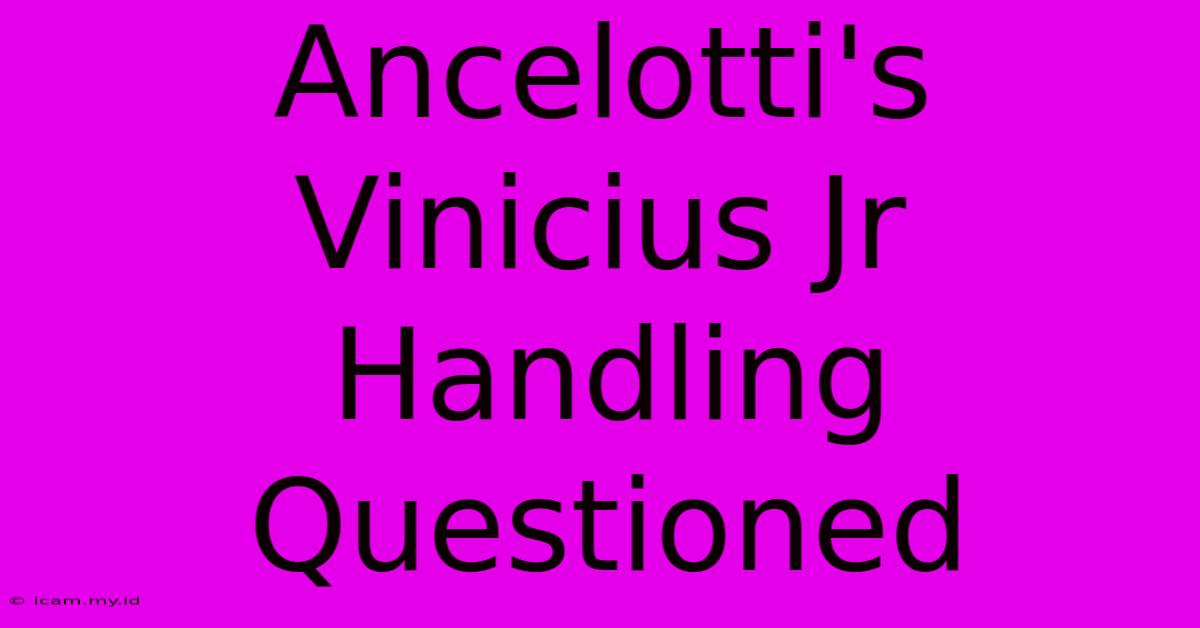 Ancelotti's Vinicius Jr Handling Questioned