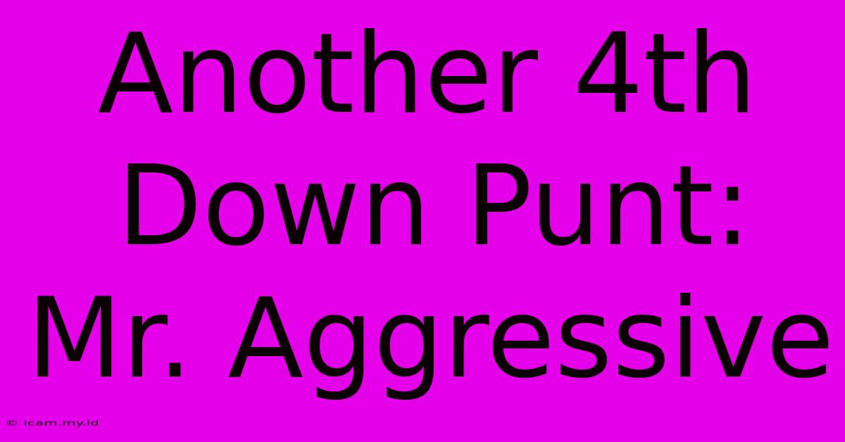 Another 4th Down Punt: Mr. Aggressive