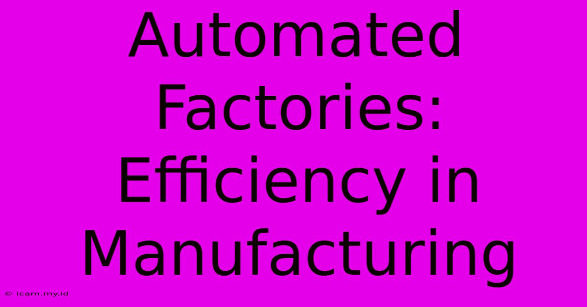 Automated Factories: Efficiency In Manufacturing