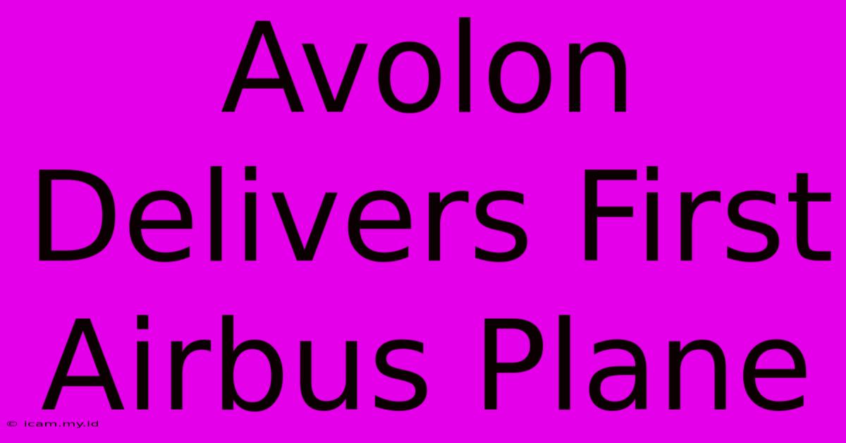 Avolon Delivers First Airbus Plane