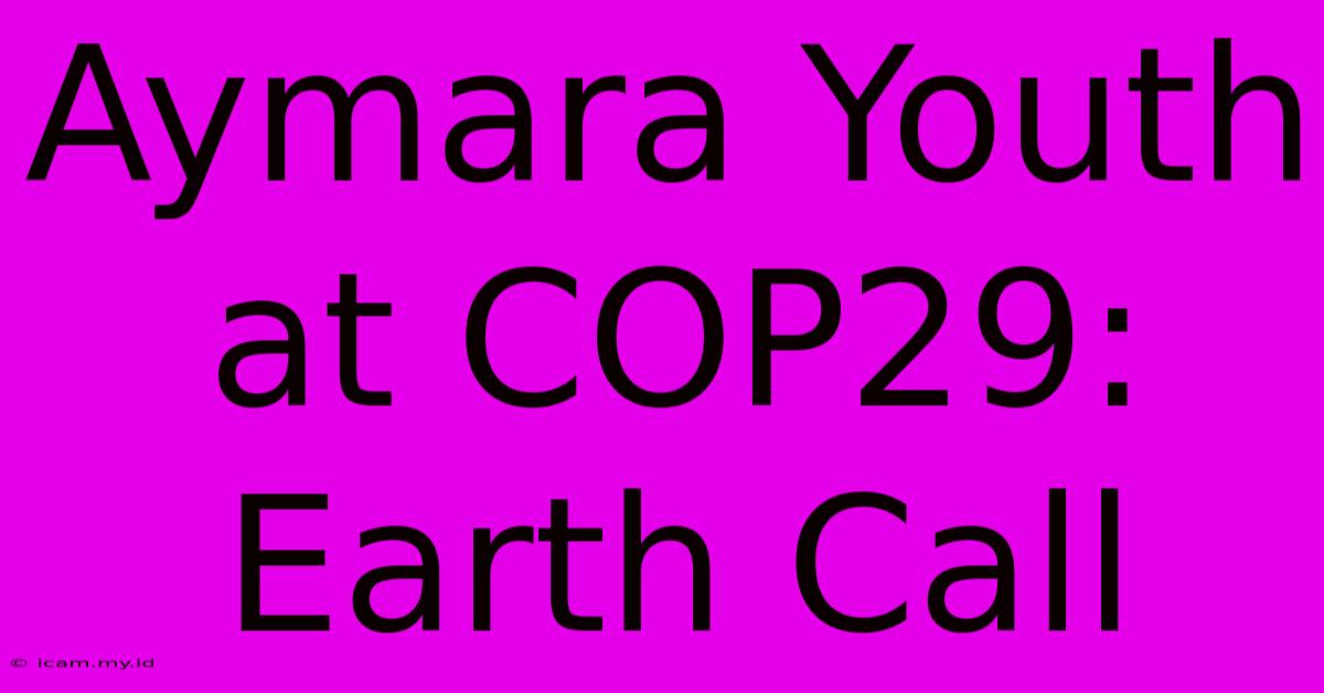 Aymara Youth At COP29: Earth Call