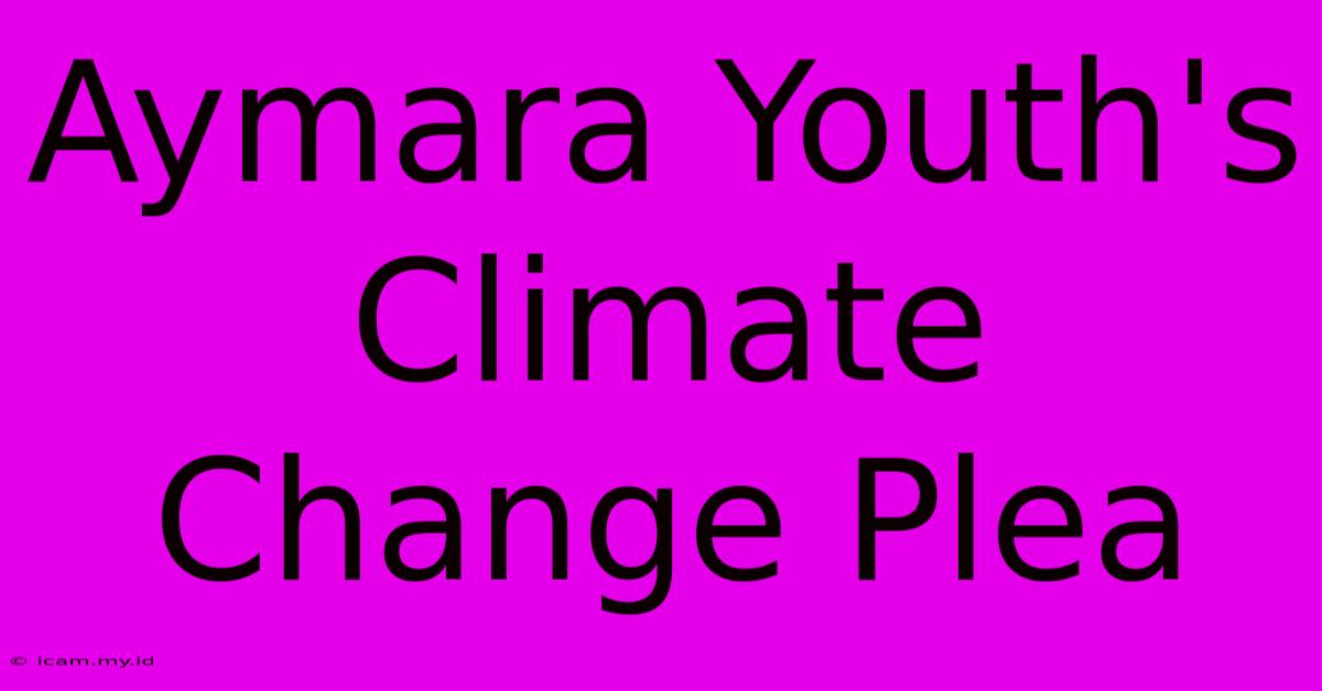 Aymara Youth's Climate Change Plea