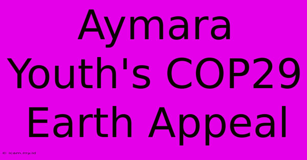 Aymara Youth's COP29 Earth Appeal