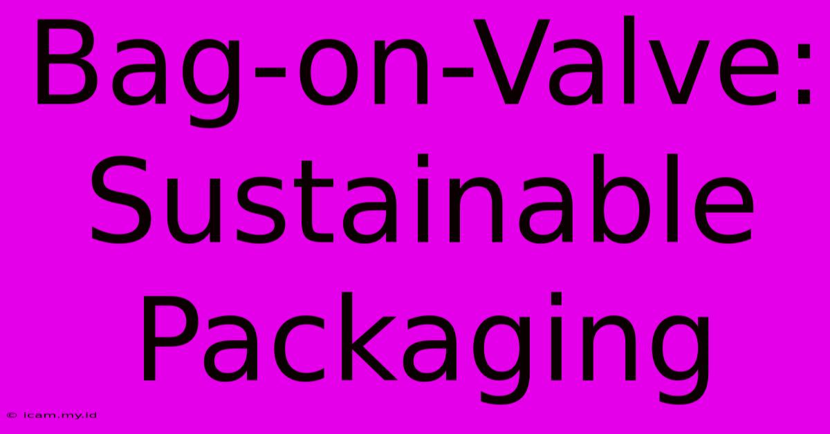 Bag-on-Valve: Sustainable Packaging