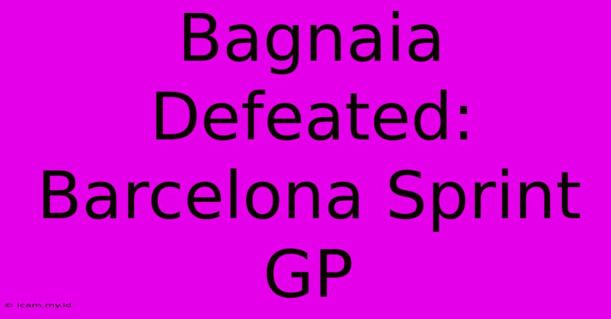 Bagnaia Defeated: Barcelona Sprint GP