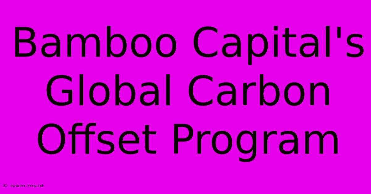 Bamboo Capital's Global Carbon Offset Program