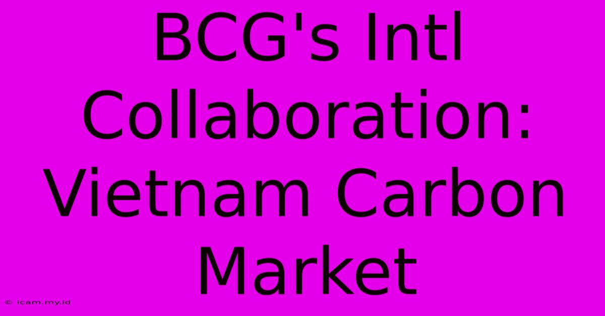 BCG's Intl Collaboration: Vietnam Carbon Market