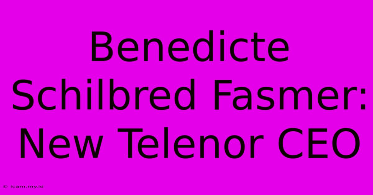 Benedicte Schilbred Fasmer: New Telenor CEO