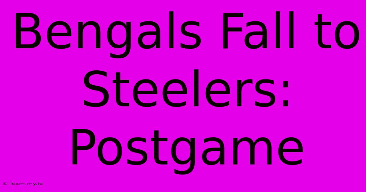 Bengals Fall To Steelers: Postgame