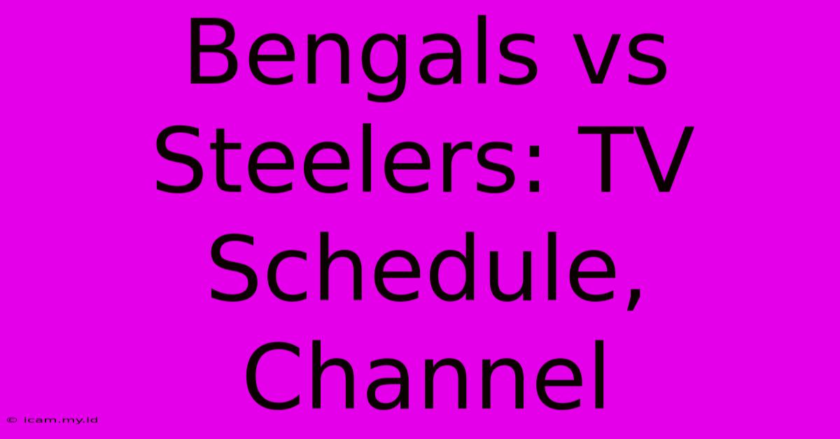 Bengals Vs Steelers: TV Schedule, Channel