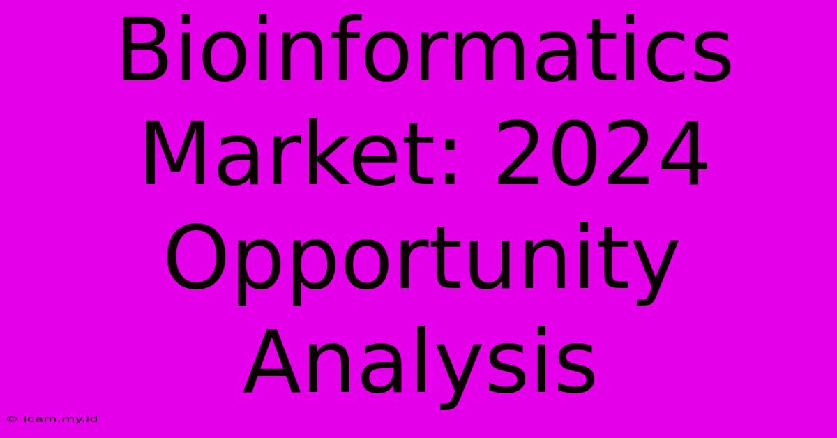 Bioinformatics Market: 2024 Opportunity Analysis