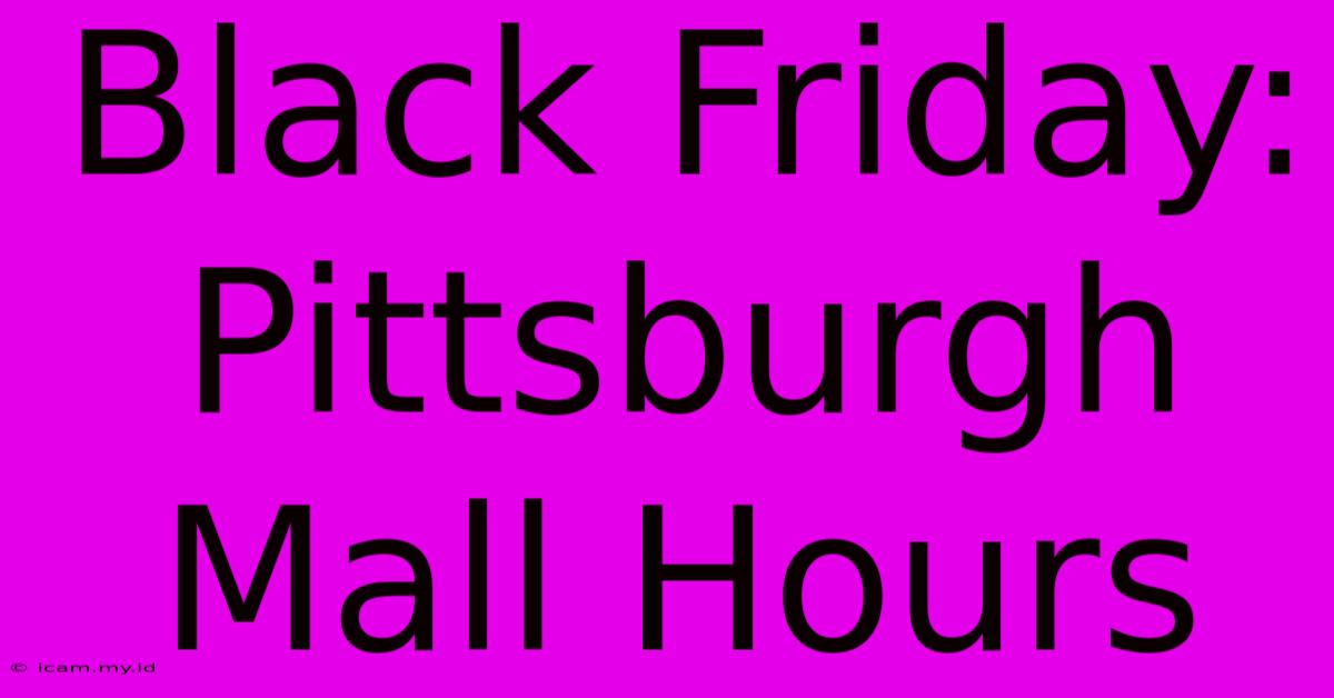 Black Friday: Pittsburgh Mall Hours