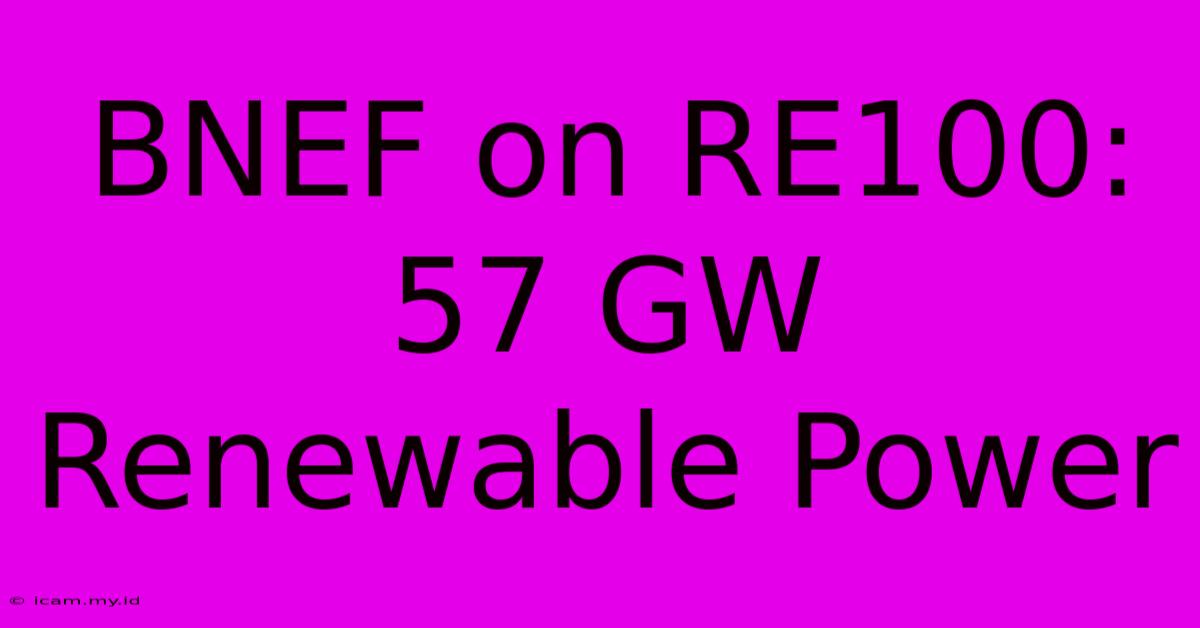 BNEF On RE100: 57 GW Renewable Power