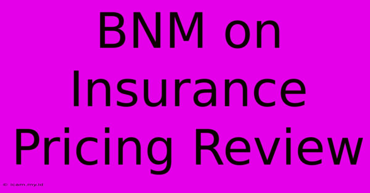 BNM On Insurance Pricing Review