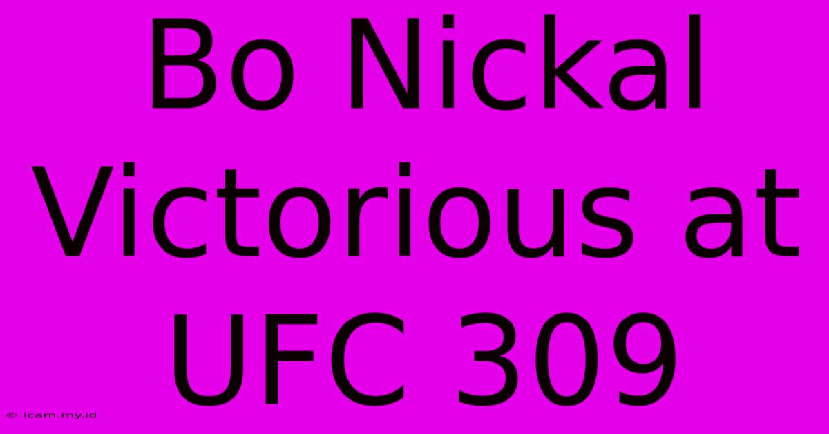 Bo Nickal Victorious At UFC 309