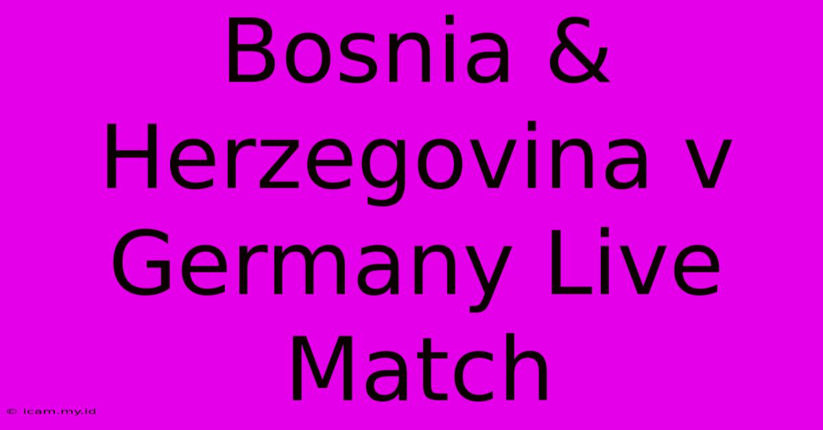 Bosnia & Herzegovina V Germany Live Match