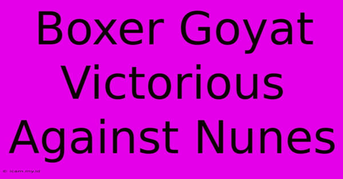 Boxer Goyat Victorious Against Nunes