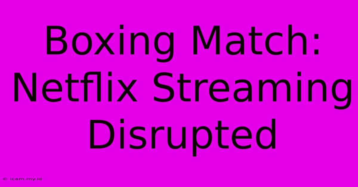 Boxing Match: Netflix Streaming Disrupted