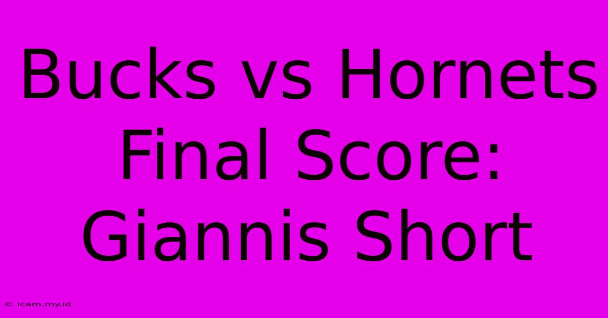 Bucks Vs Hornets Final Score: Giannis Short