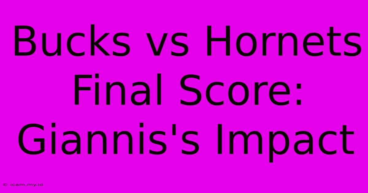 Bucks Vs Hornets Final Score: Giannis's Impact