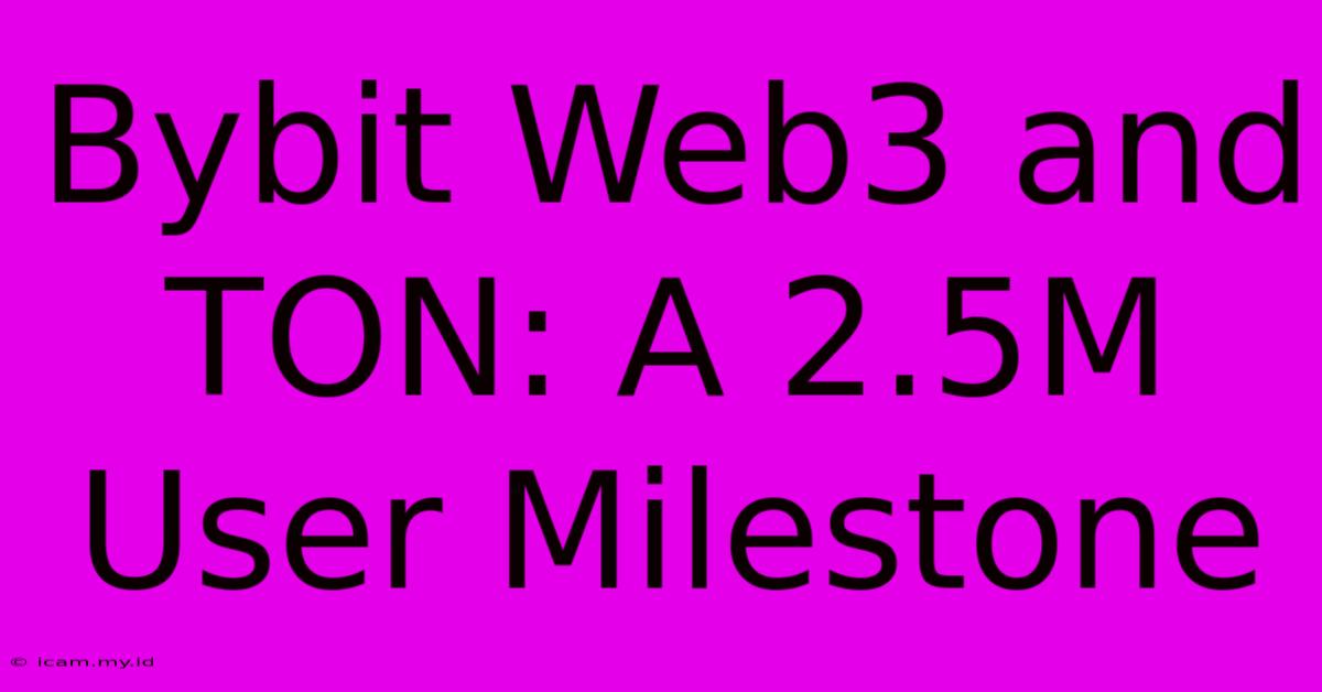 Bybit Web3 And TON: A 2.5M User Milestone