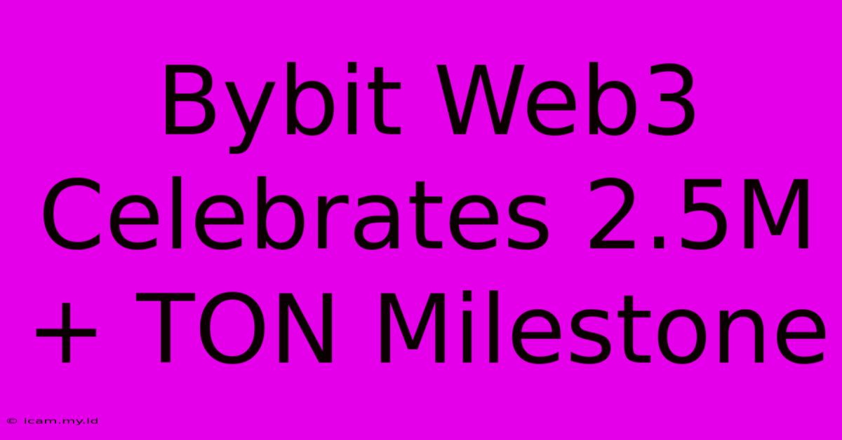 Bybit Web3 Celebrates 2.5M+ TON Milestone