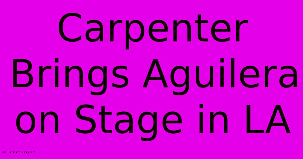 Carpenter Brings Aguilera On Stage In LA