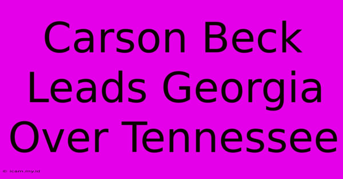 Carson Beck Leads Georgia Over Tennessee