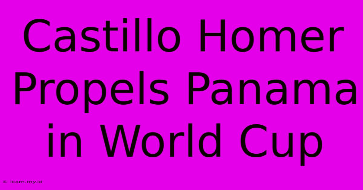 Castillo Homer Propels Panama In World Cup