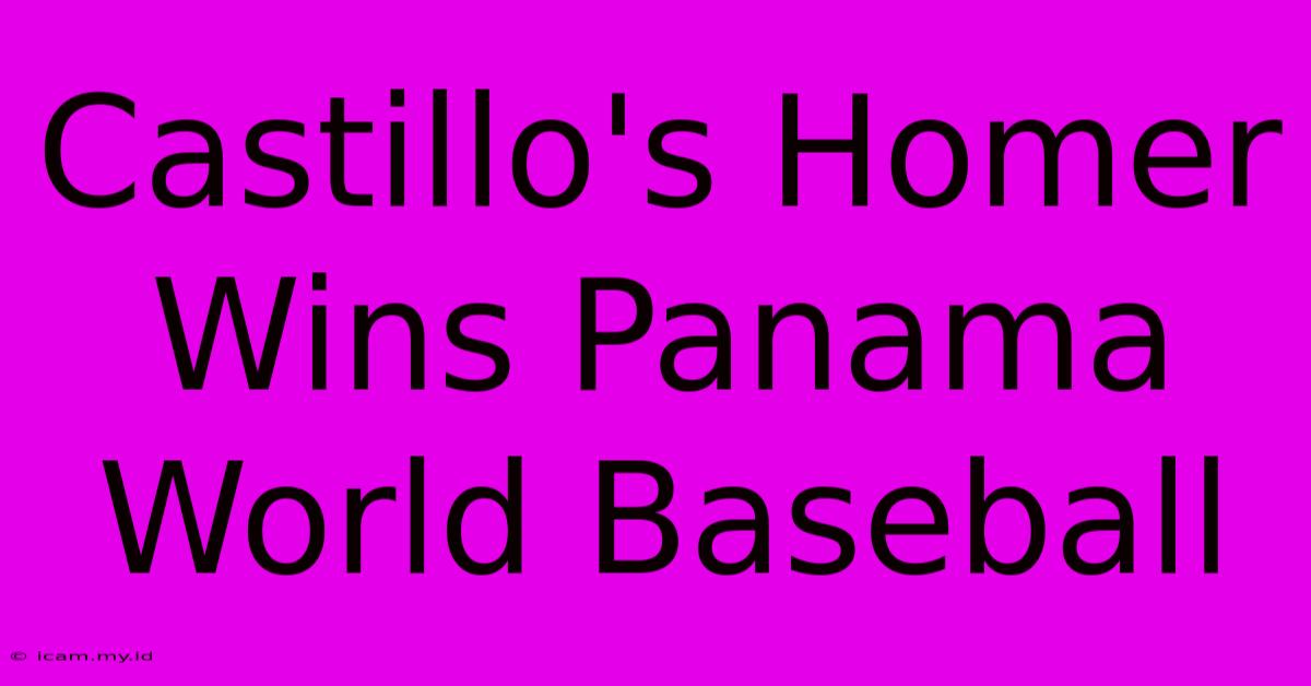 Castillo's Homer Wins Panama World Baseball