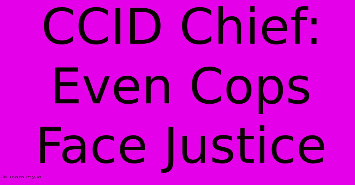 CCID Chief: Even Cops Face Justice